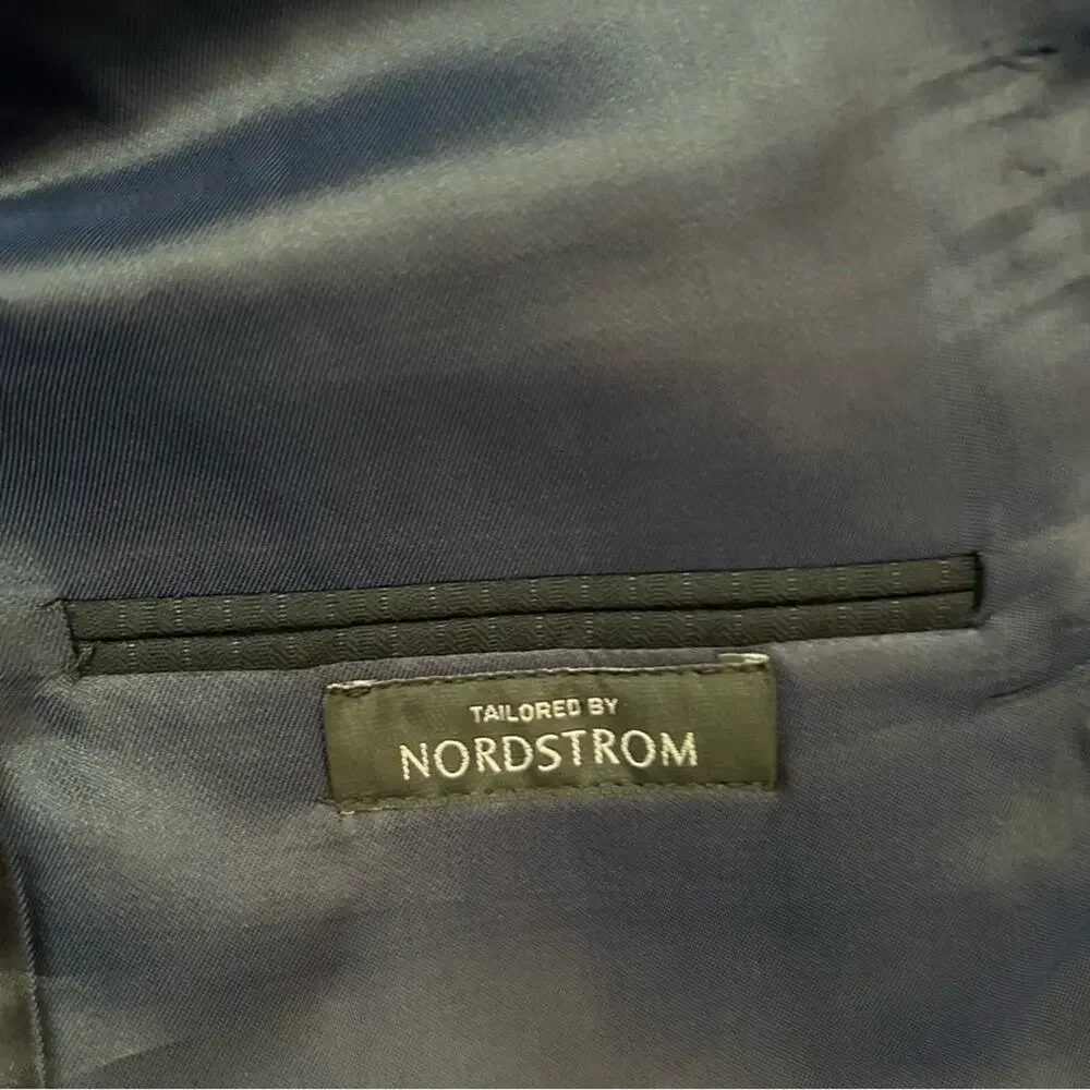 Hickey Freeman for Nordstrom Men's Black Pinstripe Blazer, 100% Wool, Size 42R